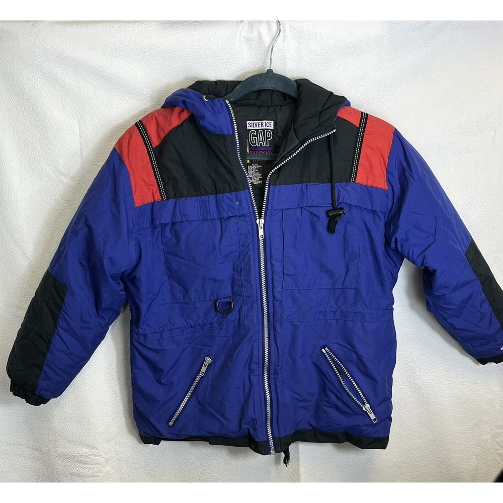 Gap Kids Reversible Outwear Puffer Jacket  With Hood Size 8 GUC Ski Jacket Zip